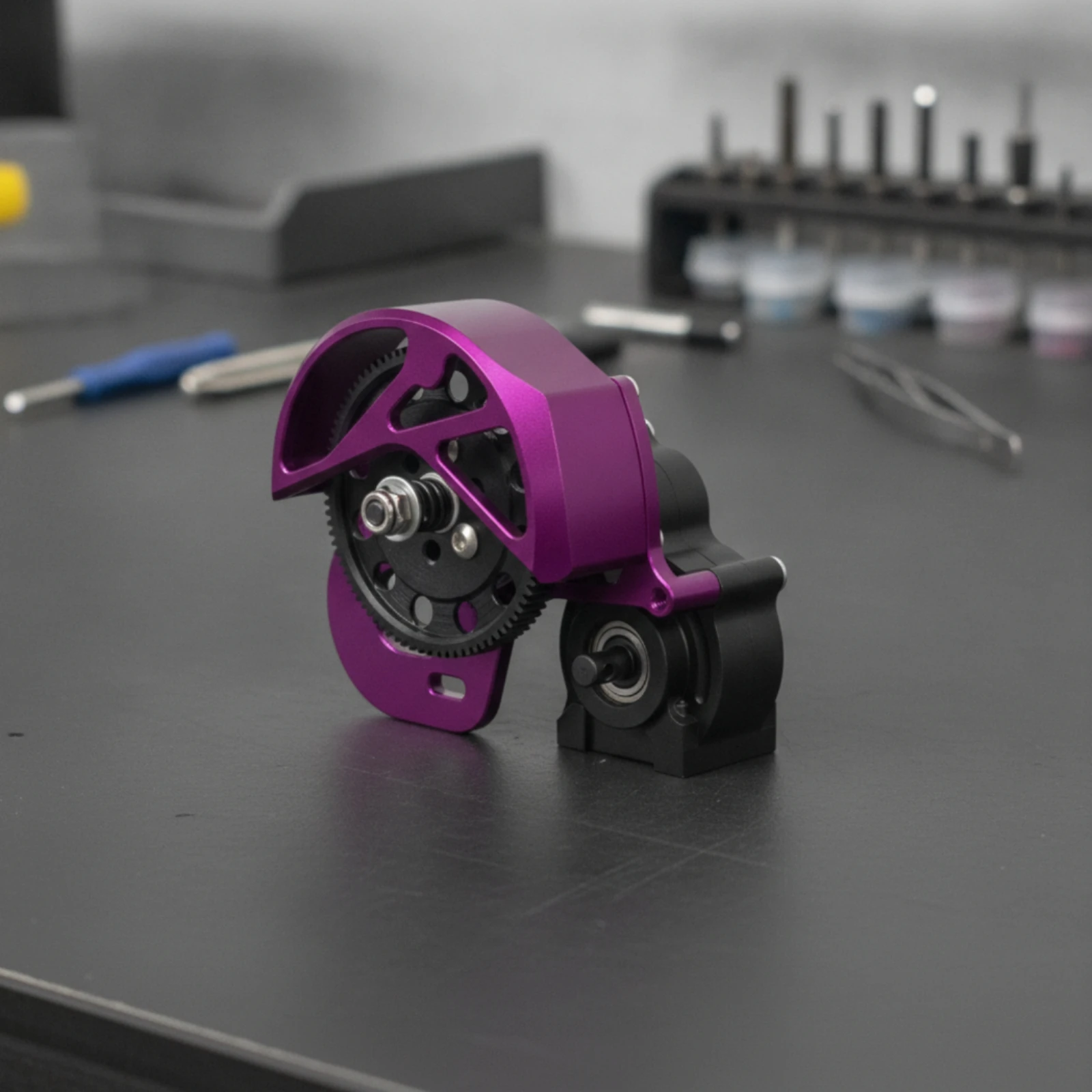 Metal Gearbox Assembly CNC Machined Single-Speed Gearbox Crawler Gearbox Heavy Duty Easy to Install for Hobbyists