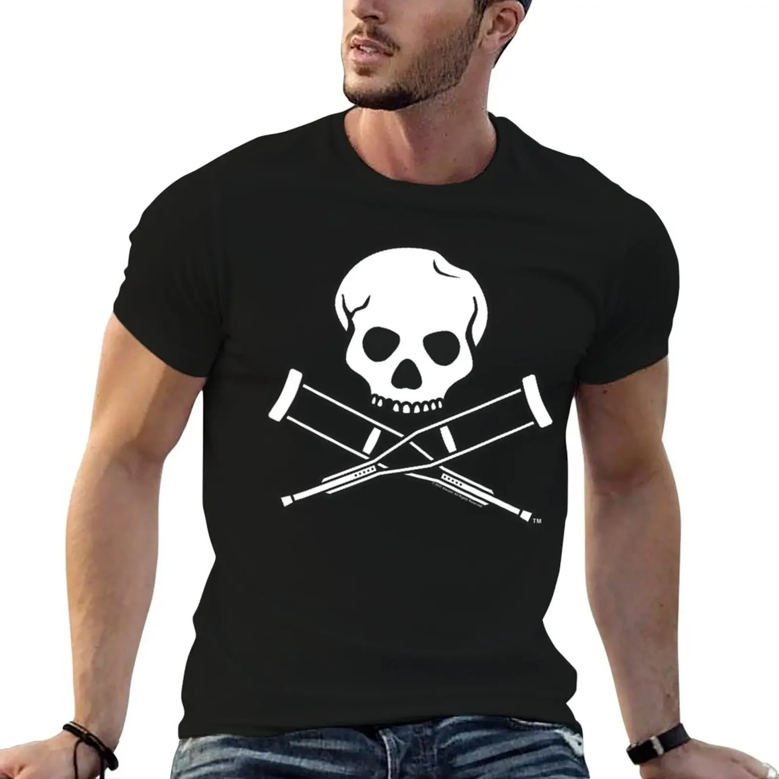 Jackass Skull And Crutches Logo New T-Shirt shirts graphic tees anime stuff sweat tees clothing for men