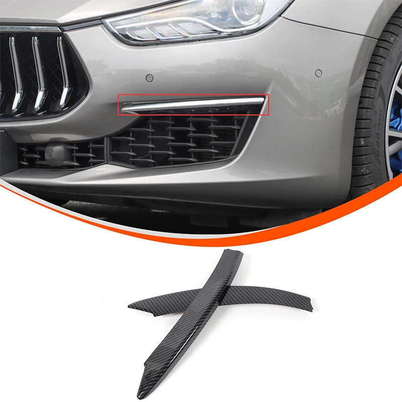 

Car Glossy Black Car Front Bumper Fog Light Cover Trim Sticker Kit For Maserati Ghibli 2018-2024 Car Accessories