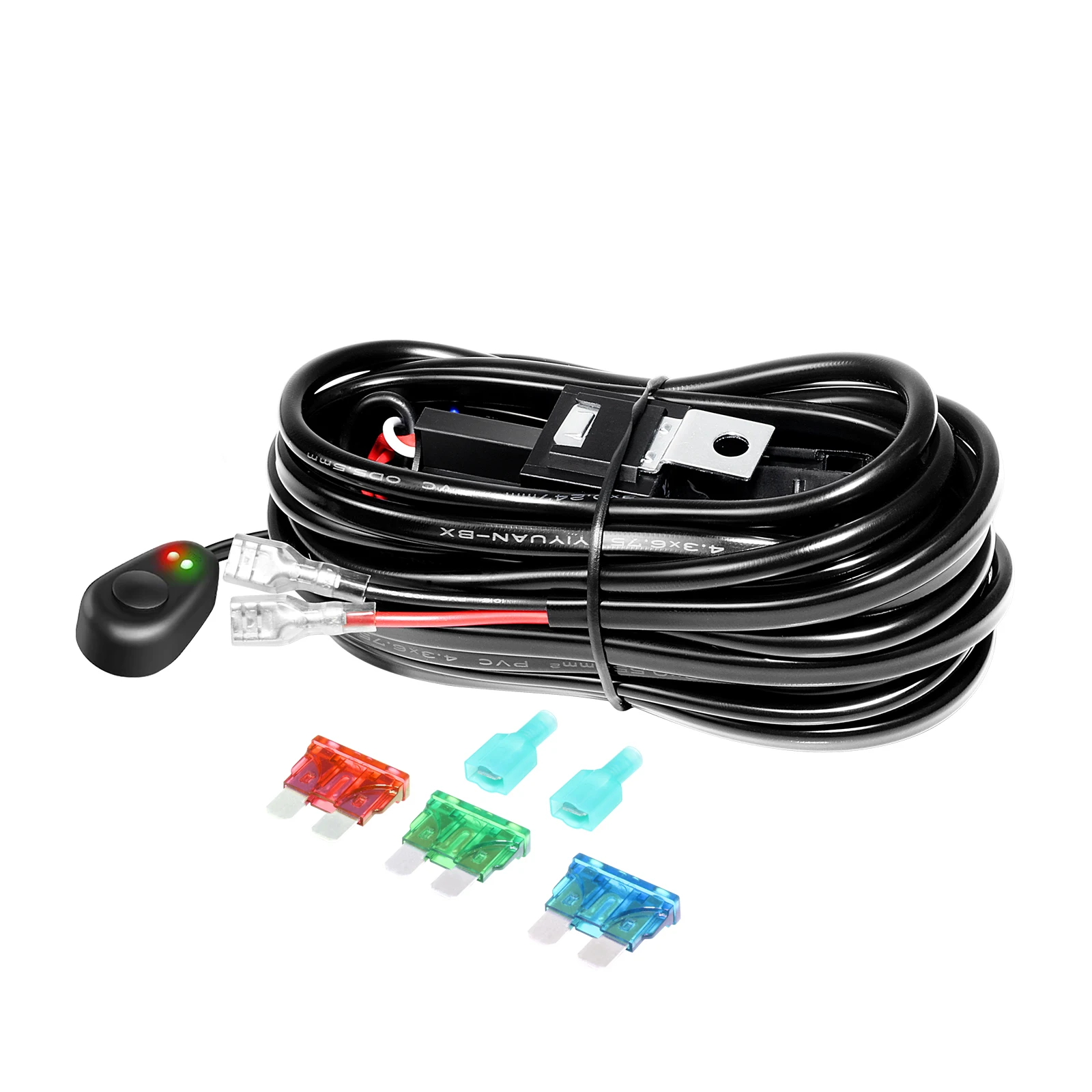 10 X 40A Wiring Harness Relay Loom Cable Kit 2.5M for Offroad LED Light Bar Wire 12v 24v Auto Car Driving Offroad Led Work Lamp