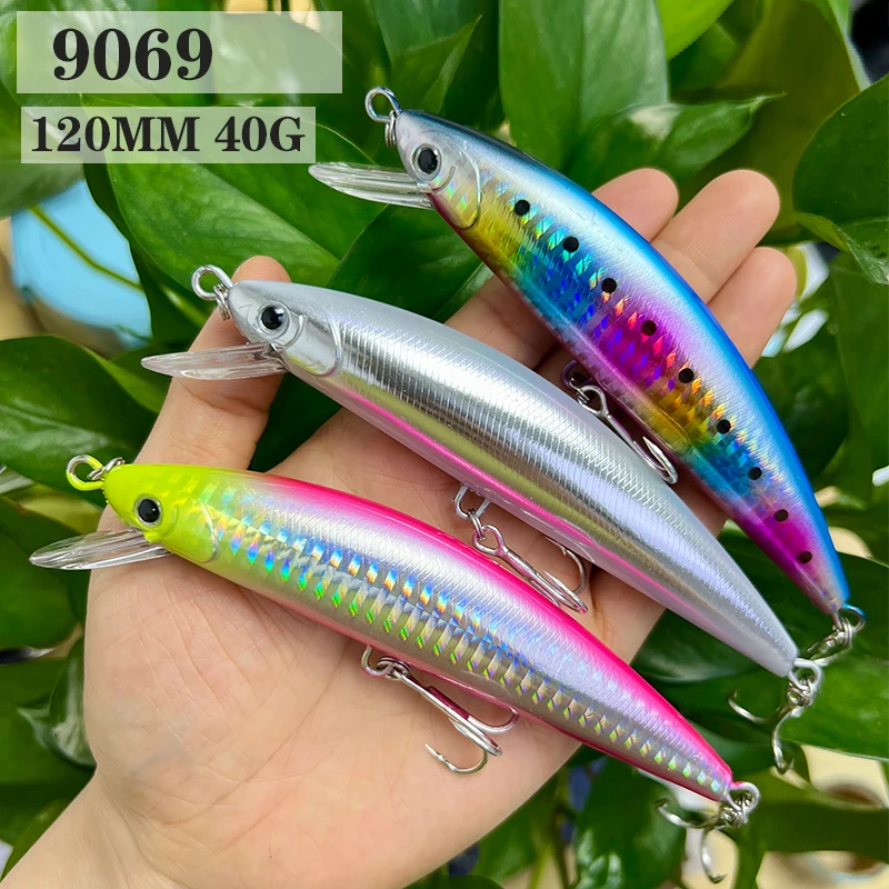 Heavy Minnow Tuna Fishing Lure 12cm 40g Artificial Hard Baits Sinking Minnow Saltwater fishing lure Seabass Wobbler Fish Baits