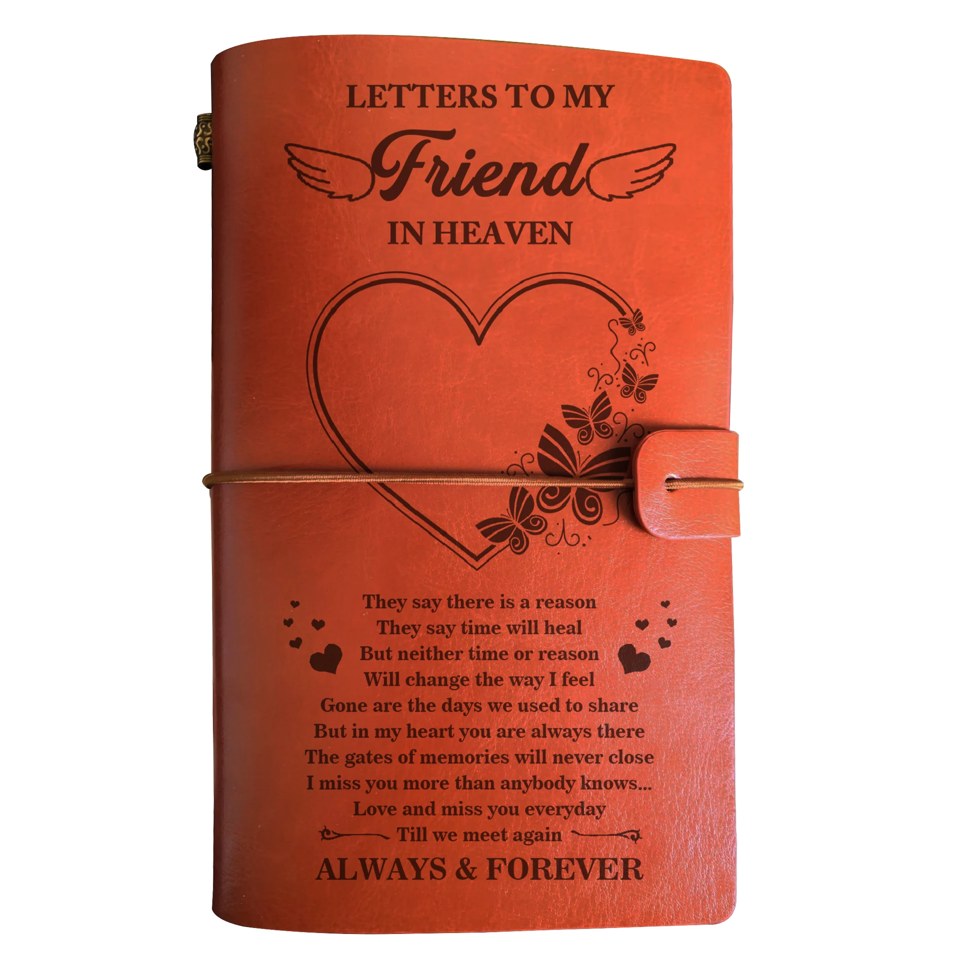 

Letter To Friend In Heaven Leather Journal Memorial Sympathy Gifts For Loss Of Friend Bereavement Remembrance Funeral Condolence