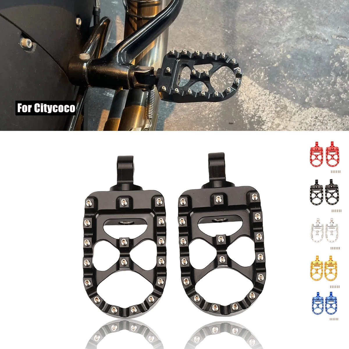Estribos anchos y anchos CNC para motocicleta 360 ° Estribos giratorios Bobber Chopper para Harley Dyna Fatboy Wide Glide Sportster Iron XL 883