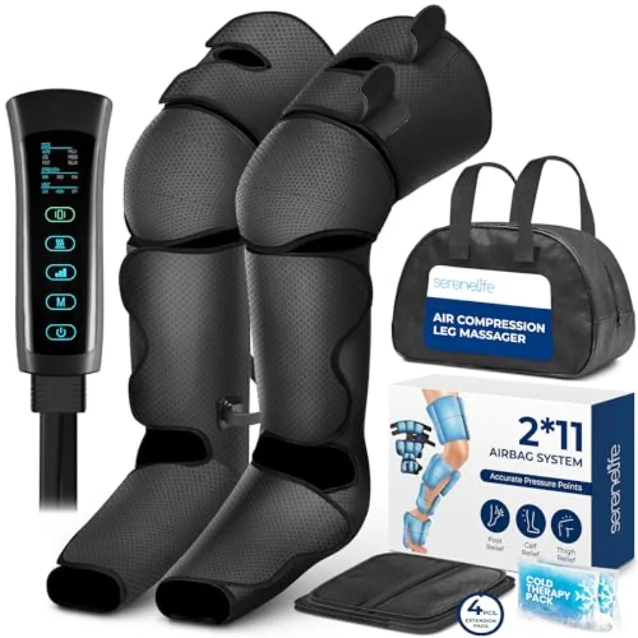 

Air Compression Knee Massager for Pain Relief and Therapy Knee Elbow Shoulder Brace Wrap with 4 Vibration 2 Heating Modes 4 Air