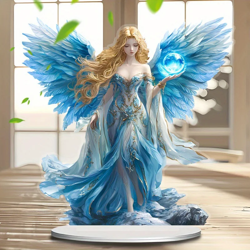 Guardian Angel Statue Acrylic Decorative Piece 2D Planar Decoration Multi-functional Decorative Festival Decorative Item