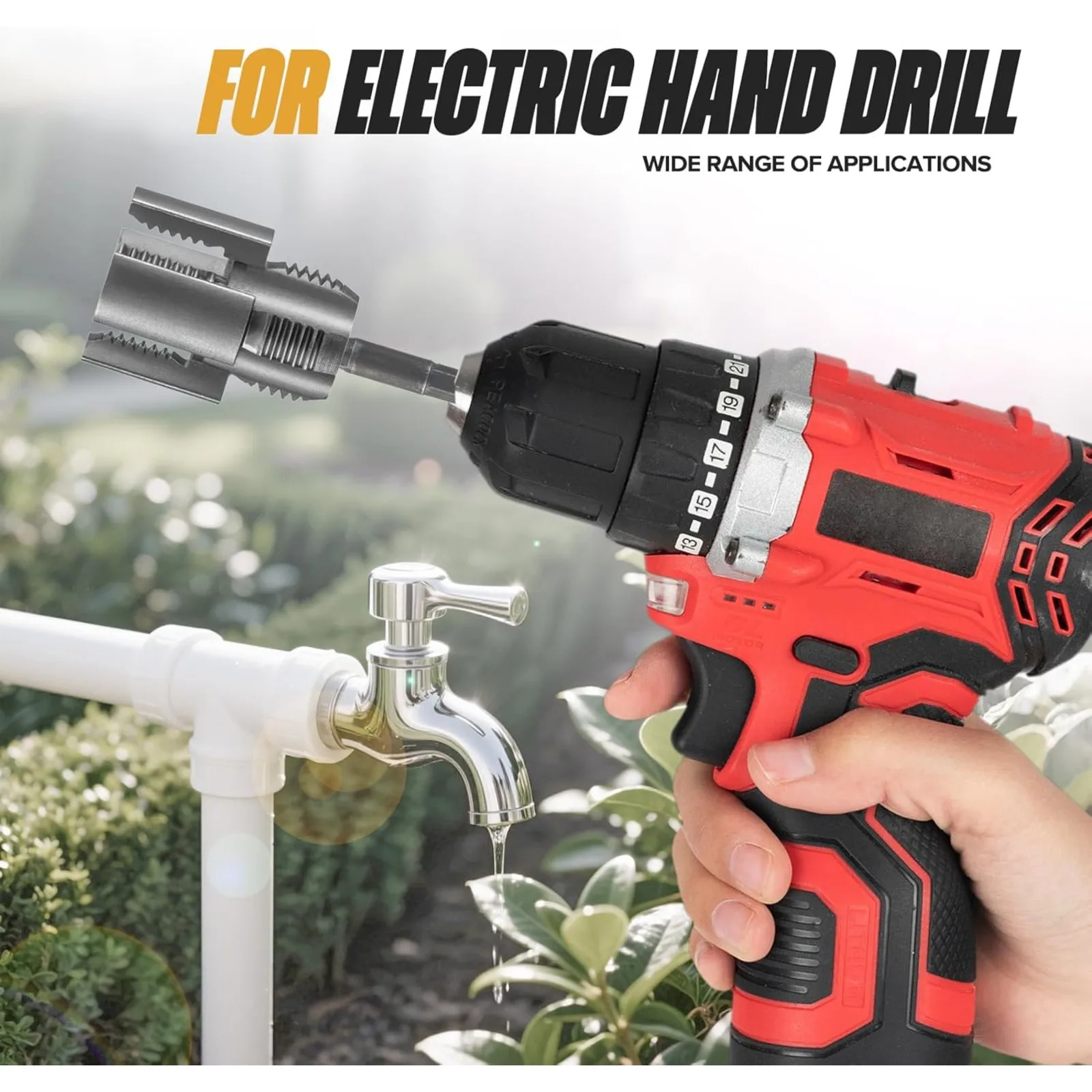 Pipe Thread Cutting Tool Integrated Internal & External Pipe Threading Tool Electric Drill Compatible PVC Pipe Threader Kit