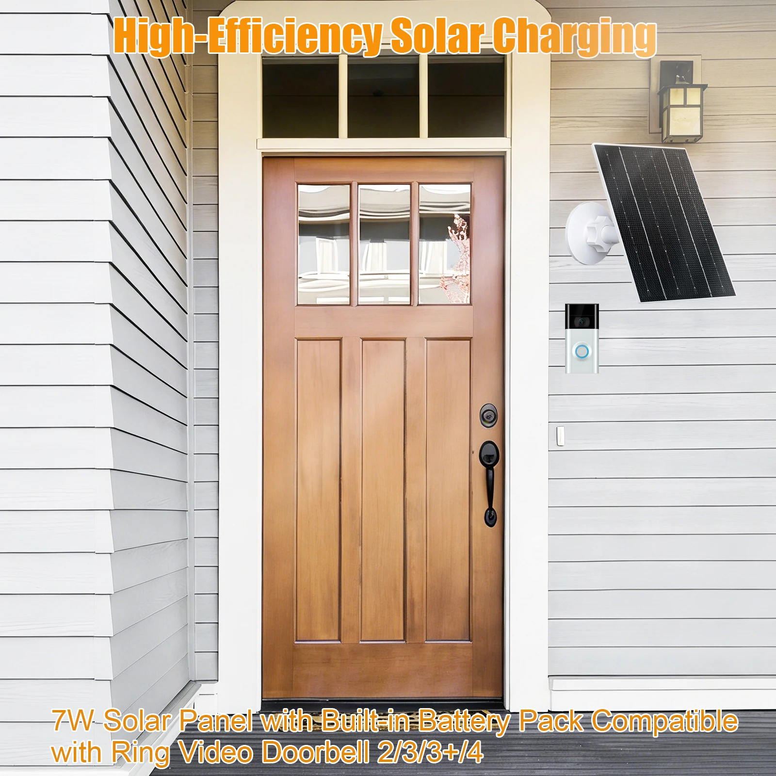 7W Solar Panel Power Kit 60° Adjustable Bracket Waterproof Household Diy Installation For Ring Smart Video Doorbell Accessories
