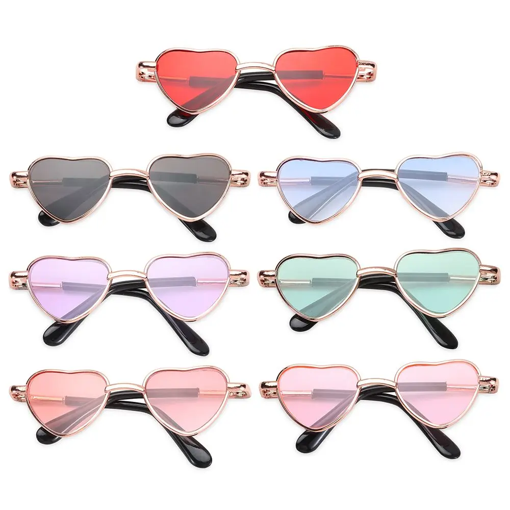 

Small Cosplay Party Dolls Sunglasses Cats Small Dogs Heart Metal Sunglasses Dog Glasses Cat Glasses