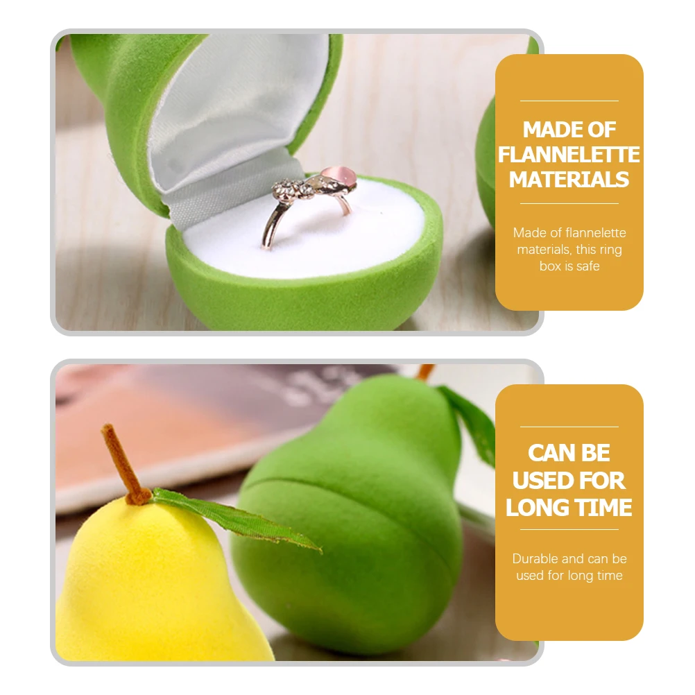 

Fruit Shaped Ring Box Jewelry Case Bride Wedding Gifts Flannel Material ganizer Storage Solution Engagement Accessory Holder