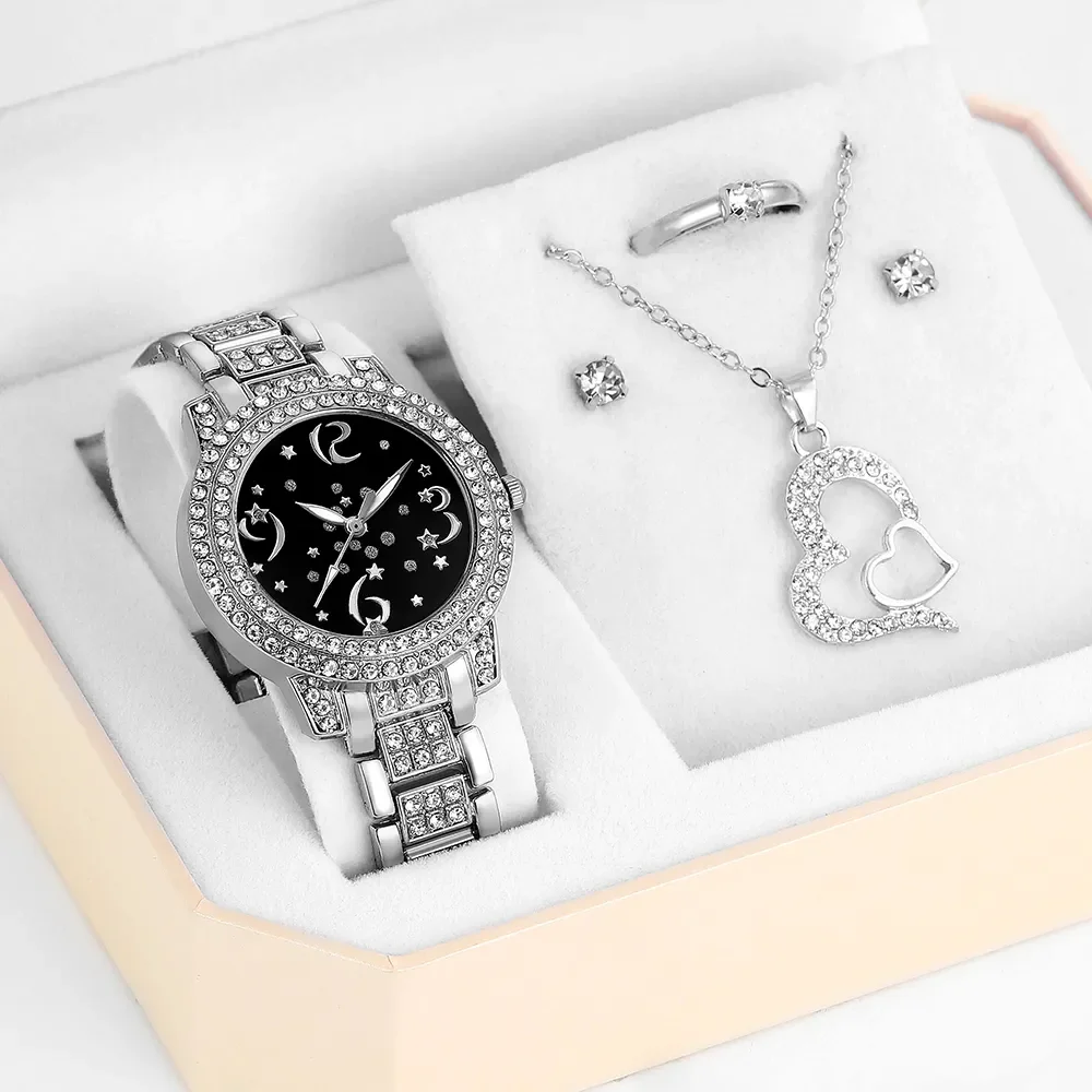 Watch Fashion Necklace Wristwatch Earrings Color Female Set