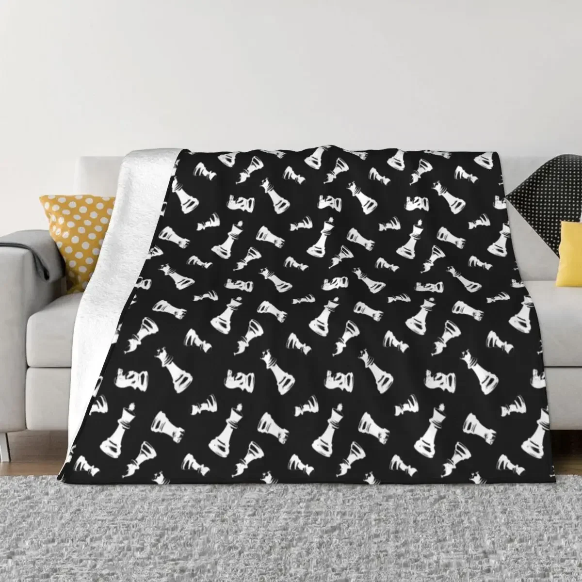 Chess Pieces Throw Blanket For Decorative Sofa Picnic Blankets