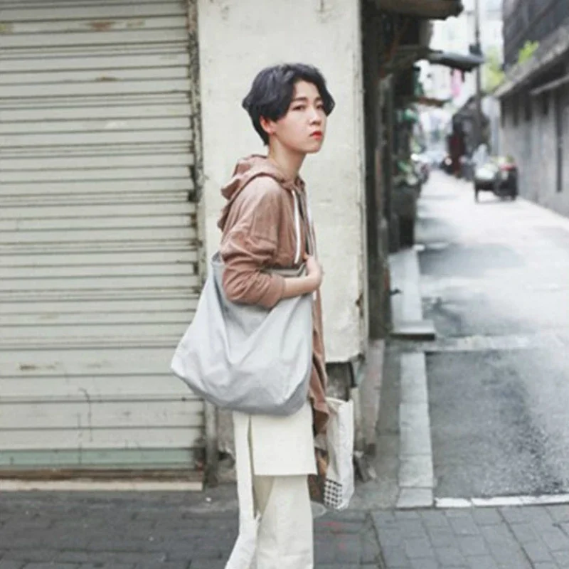 Bolsa de ombro de lona vintage para meninas, bolsa de ombro macia, alta capacidade, para a escola, compras, menina mori, 2020