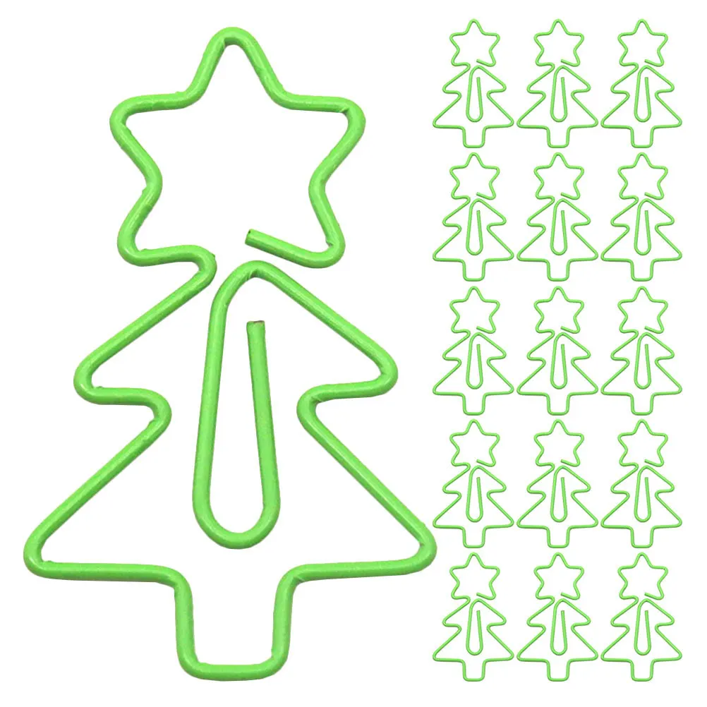 30Pcs Christmas Tree Paper Clips Metal Bookmarks Decorative Document Holders for Office School Holiday Planner Accessories