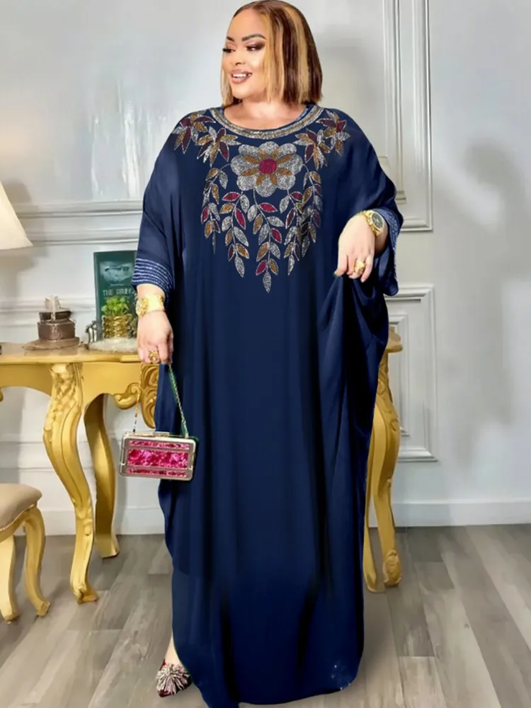 Plus Size Elegant African Dresses For Women Muslim Fashion Boubou Dashiki Ankara Outfit Evening Gown Abayas Kaftan Hooded Robe