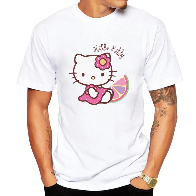 Hello Kitty maglietta 100% cotone Streetwear magliette a maniche corte uomo donna abbigliamento estivo T-Shirt T-Shirt top coppie vestiti