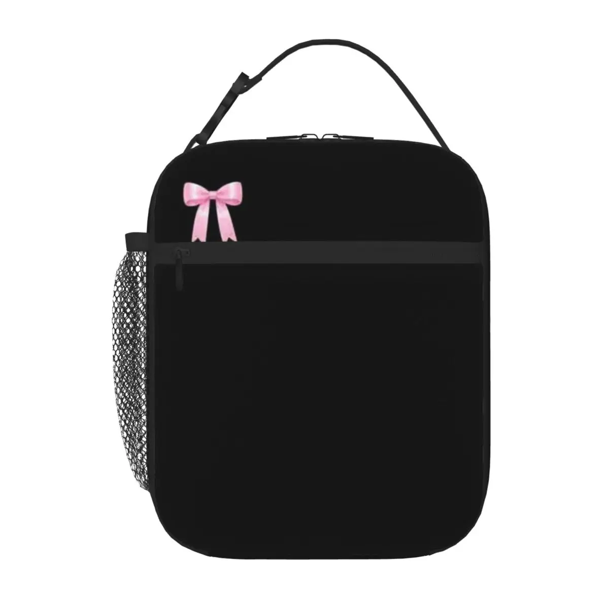 Bestselling Pink Satin Ribbon Bow Illustration Parent Child Matching Travel Lunch Bag Rv Travel Neoprene Lunch Bag
