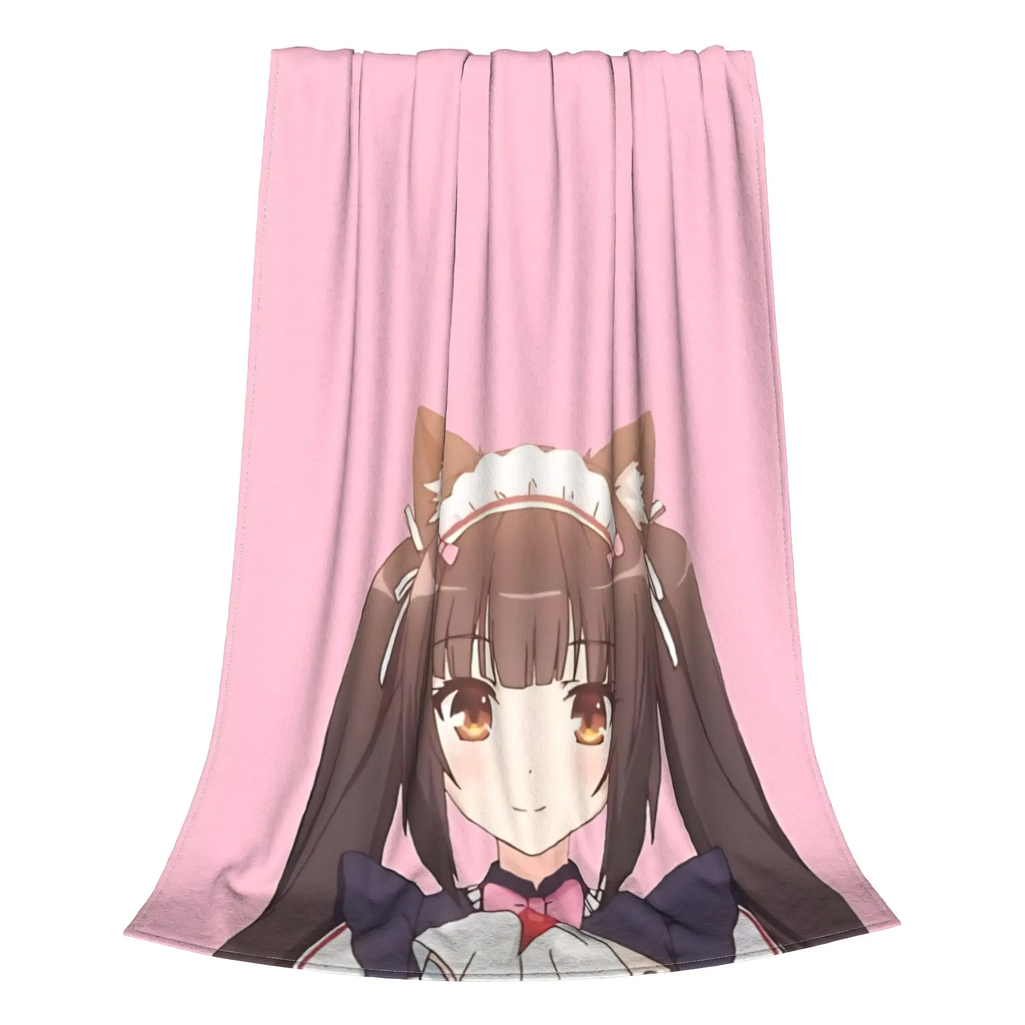 1PC Home Cute Room Decor cat ear anime girl Blanket Throw Blanket Nekopara Novelty Warm Blanket All Season