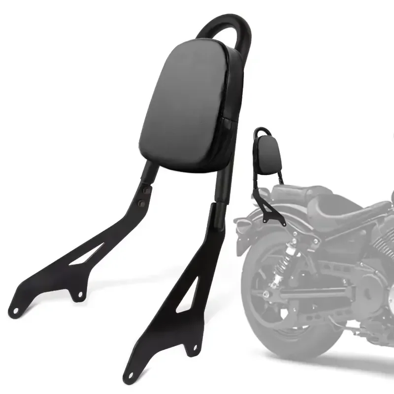 Motor cycle Backrest Sissy Bar Side Arms & Pad for Star XVS950 Bolt XV950 R-spec 2013-2022 (Black)