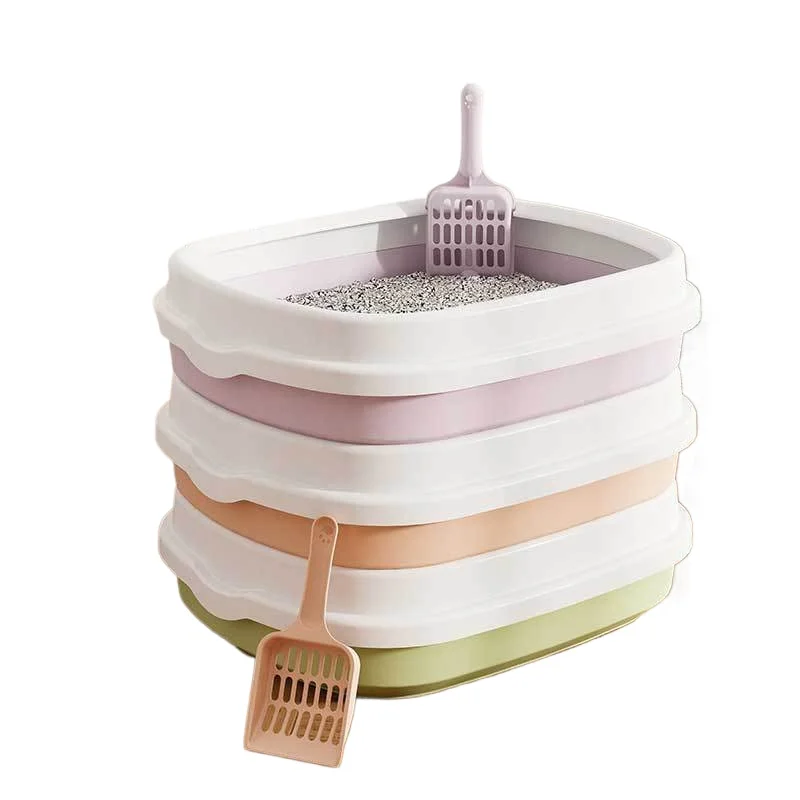 

Large Litter Box Semi-Enclosed Cat Toilet Detachable Plastic Cat Pet Supplies Open Plastic Litter Box