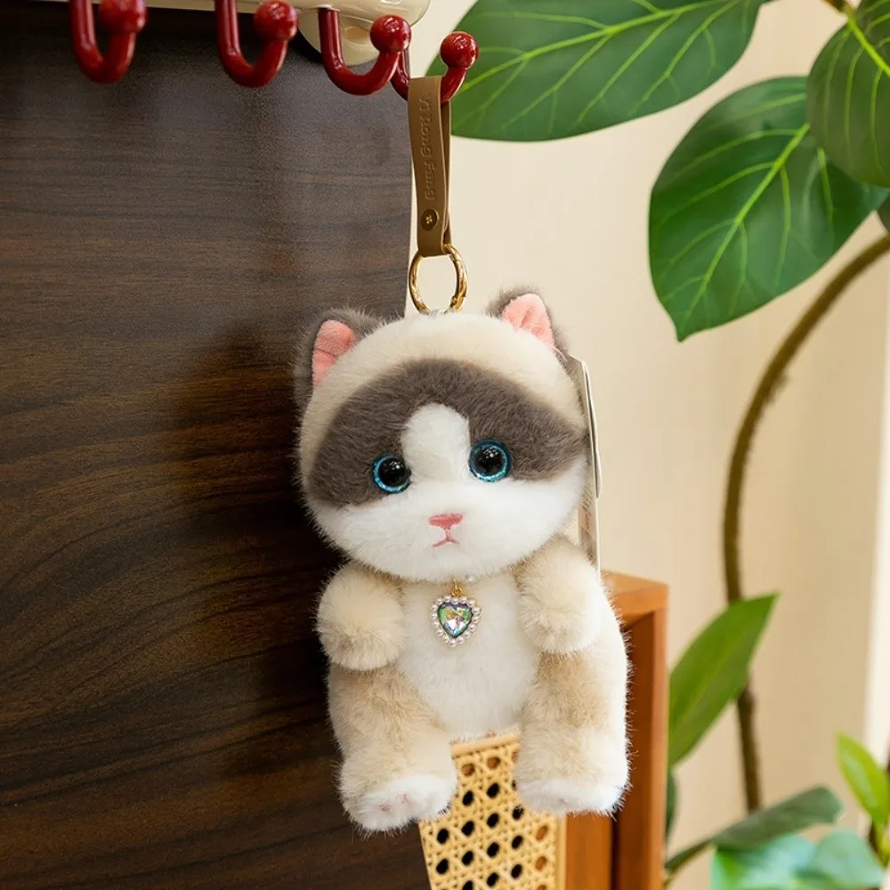 Gifts Realistic Kitten Shape Cat Keychain Lying Cat Sitting Cat Keychain Cute Soft Cat Bag Charm Backpack Accessories
