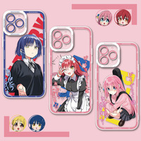Cute Anime Bocchi The Rock Phone Case For iPhone 14 16 16E 15 13 12 11 Pro Max Plus XR XS X 8 7 SE 2020 Shockproof Back Cover