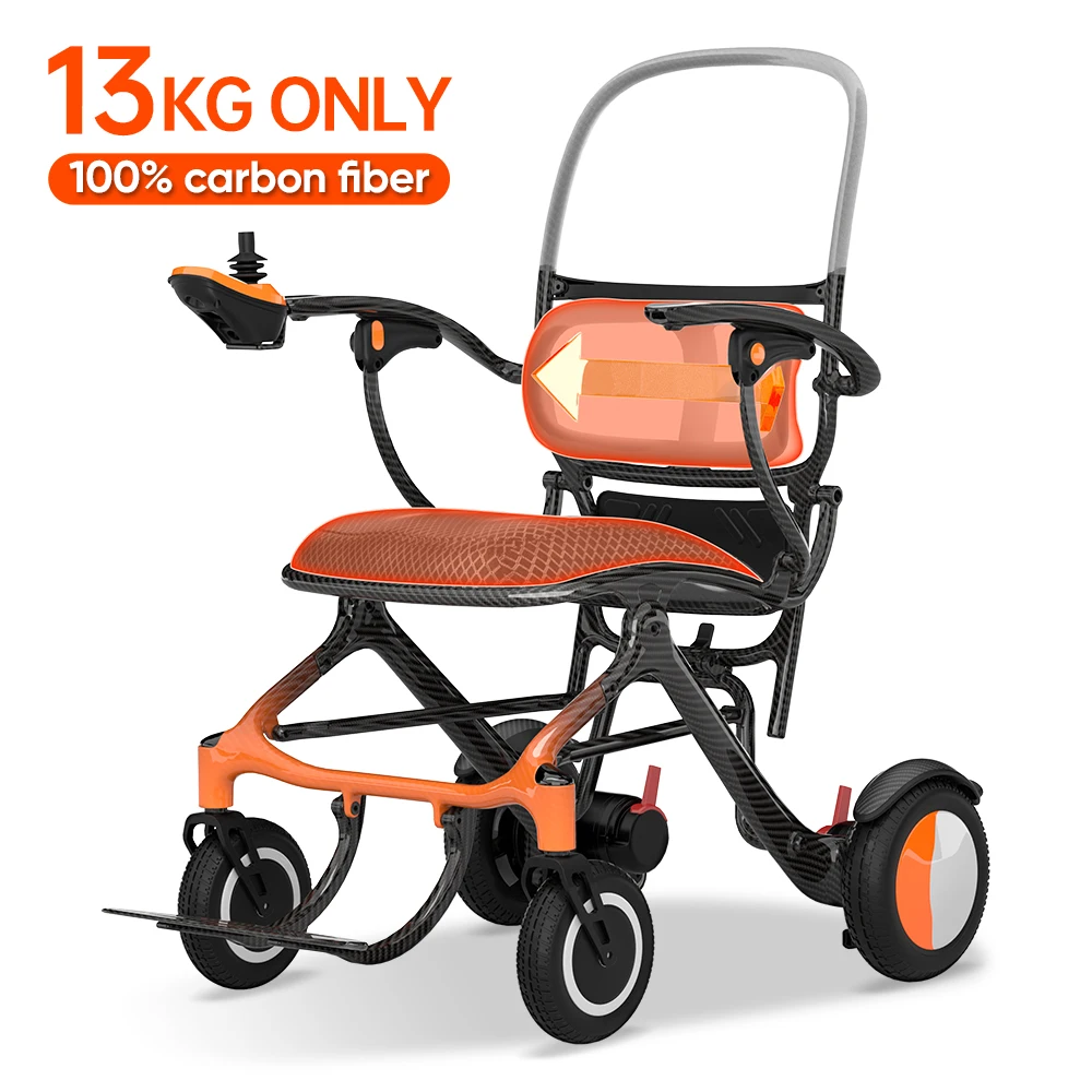 

13Kg Ultra Light Weight Carbon Electric Wheelchair Outdoor Outside All Terrains Smooth Driving Electric Wheelchair For Elder