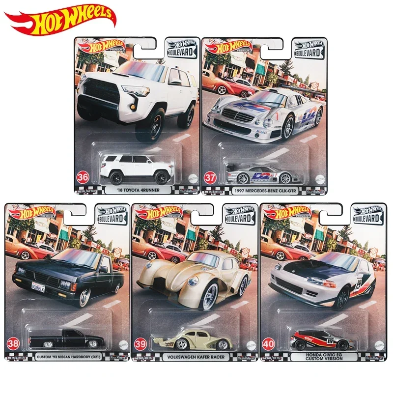 Hot Wheels-Véhicules moulés sous pression Toyota Nissan Porsche Lancia pour enfants, jouets pour garçons, voiture haut de gamme, boulevard, boîte