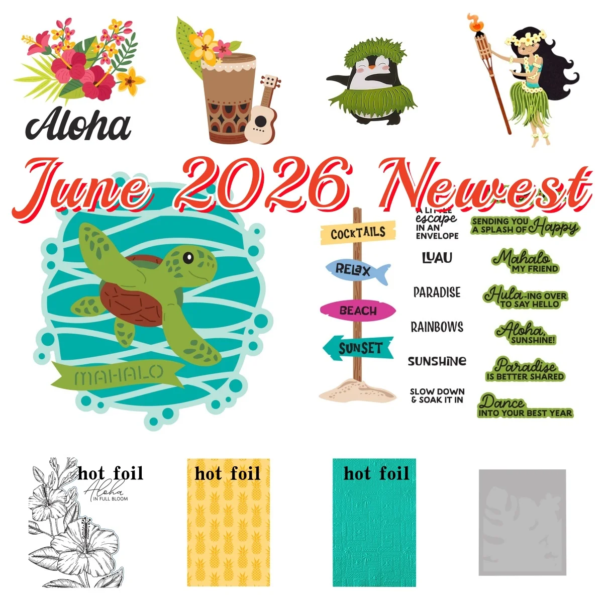 

June 2026 Released Metal Cutting Dies Clear Stamps Stencil Hot Foil For DIY Scrapbook Craft Decoration Embossing Template