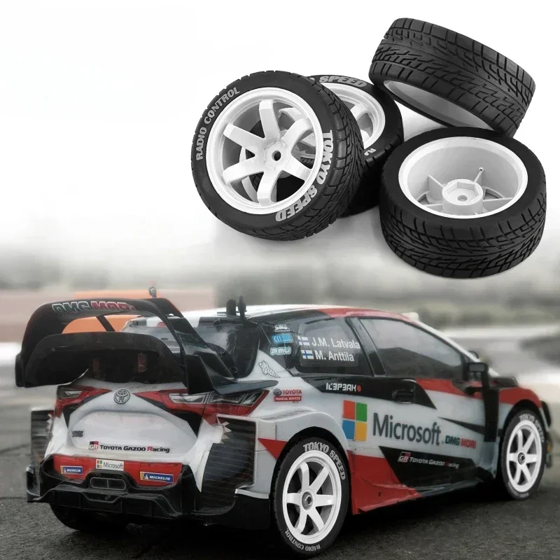 RS RC 1/10 RC Rally Racing Wheels Reifen On Road Auto Gummireifen 12mm Sechskant für HPI KYOSHO Tamiya XV02 XV01 TA06 TT01 TT02 PTG2