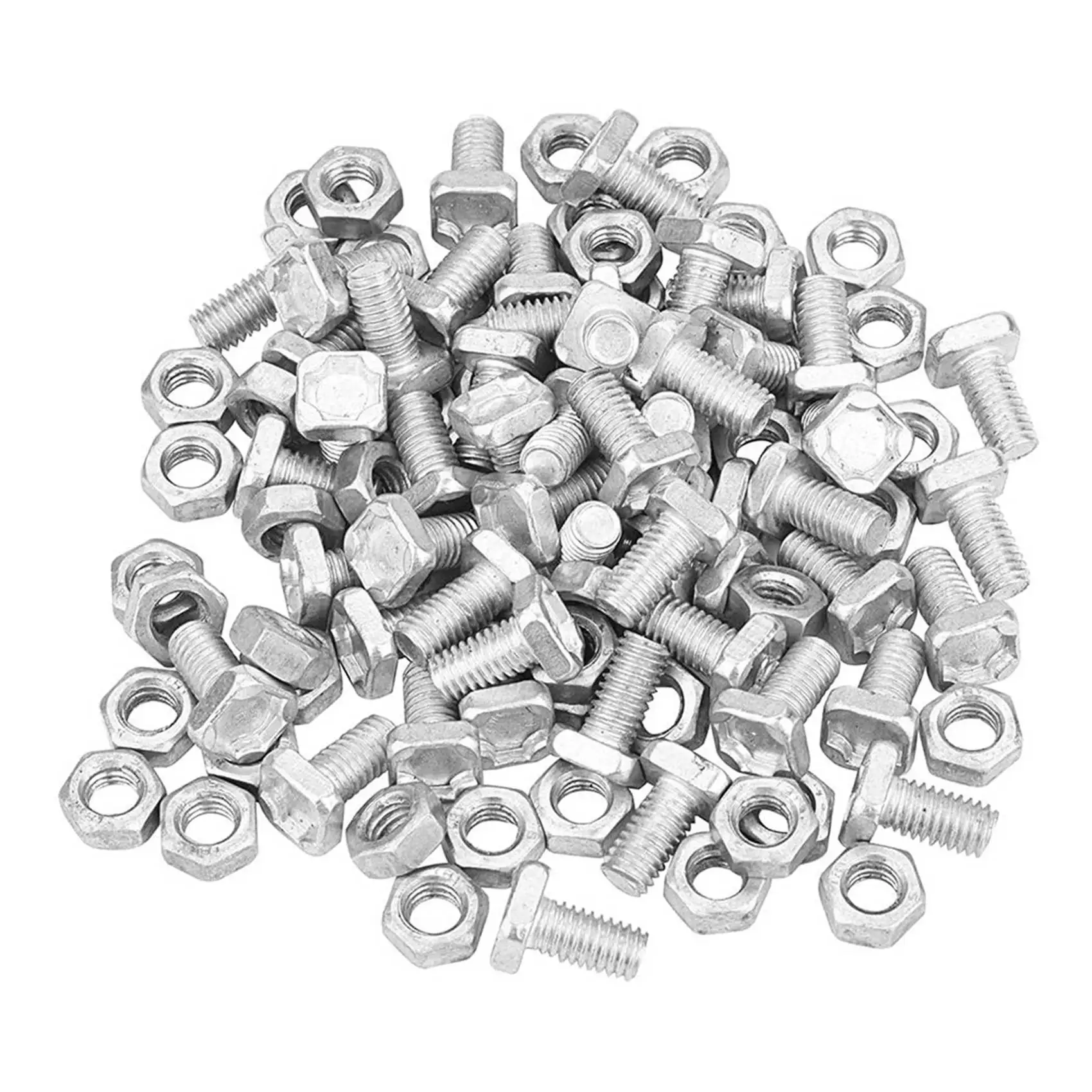 ABJI-100 Packs Greenhouse Nuts And Bolts Square Head Bolts Nuts Greenhouse Repair Kit Parts Replacement Garden Supplies