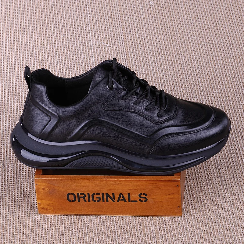 Autumn New Men Genuine Leather Casual Shoes Breathable Men Lace-up Shoes Autumn Thick-soled Ultra-light Designer Flats M62240