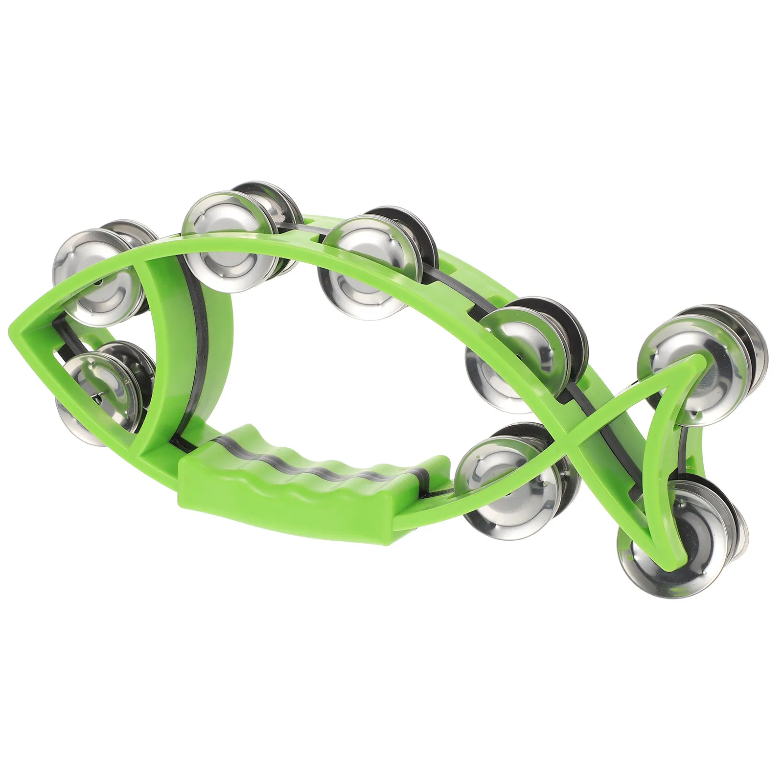 Plastic Metal Handheld Tambourine High-grade Kid Percussion Instrument For Stage Performance Props Christmas Party Games