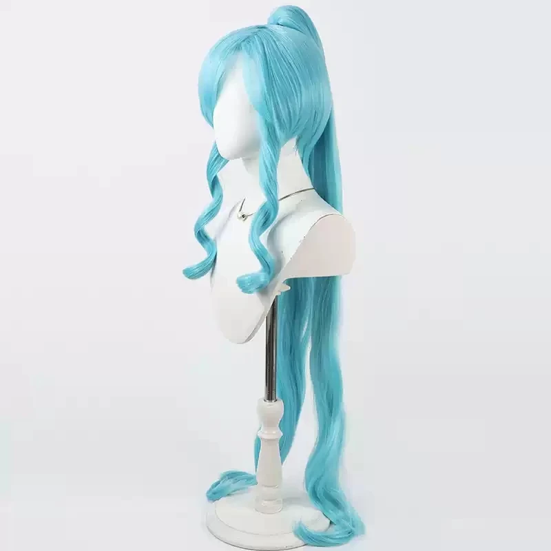 فوتاري وا جميلة علاج علاج فونتين Sawaizumi Chiyu شعر مستعار تأثيري 100 سنتيمتر الأزرق ذيل حصان مقاومة للحرارة الشعر الاصطناعية #3
