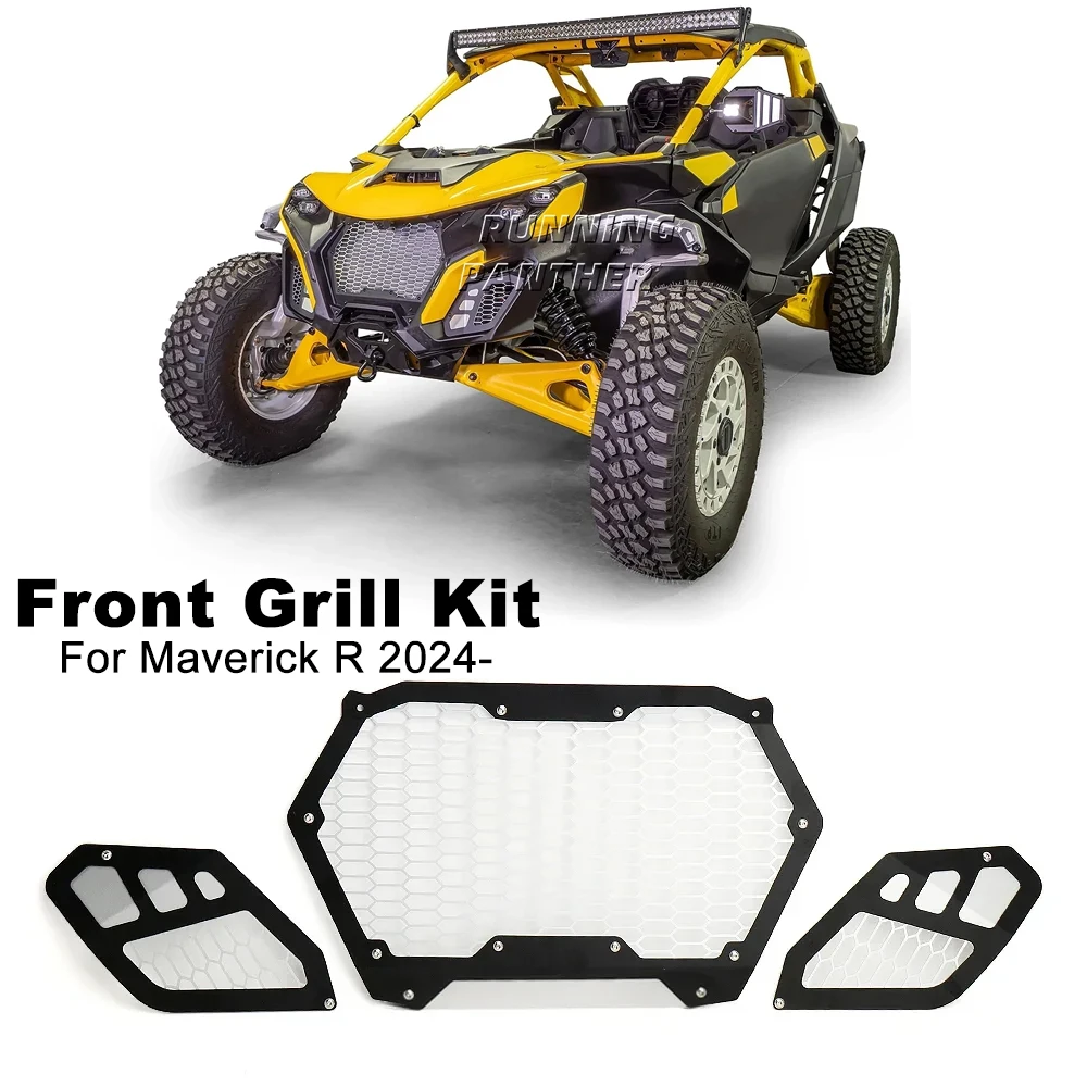 New UTV For Can-Am MAVERICK R 2024 2025 Maverick R Accessories Front Grill Kit Black