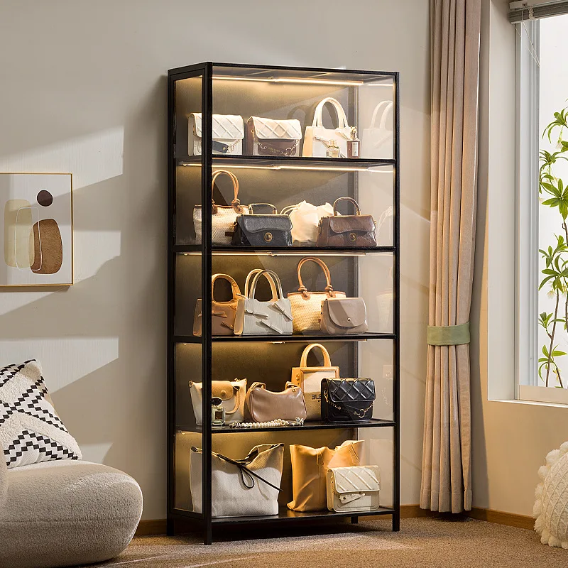 

Bag storage artifact Home wardrobe storage Dust-proof finishing shelf Luxury storage Transparent box Display cabinet