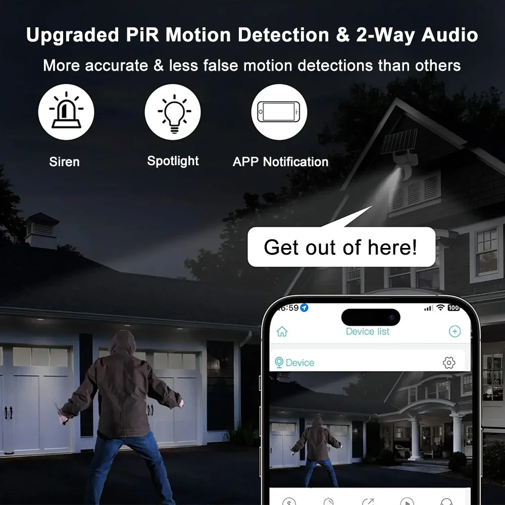 PEGATAH 4K 8MP 4G Solar Camera 8MP Outdoor Wireless Battery Powered Security Cam PIR Motion Alarm Cloud Storage IR Night Vision