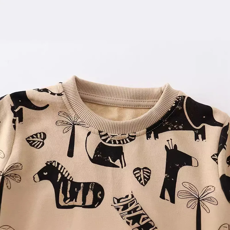 Little maven New Baby Boys Tops Kids Clothes Children\'s Clothing Autumn 2024 Spring Cartoon Animals Infants Sweatshirts Hoodie