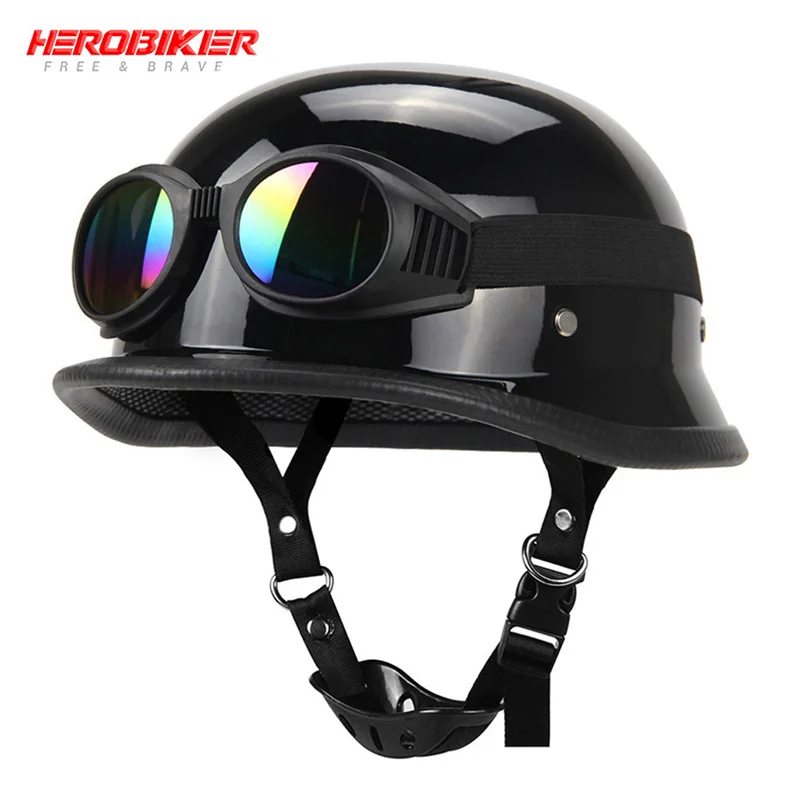 HEROBERMotorcycle Helmet Retro Harley Summer Half Helmet Electric Car Motorcycle Neutral Riding Helmet Men and Women