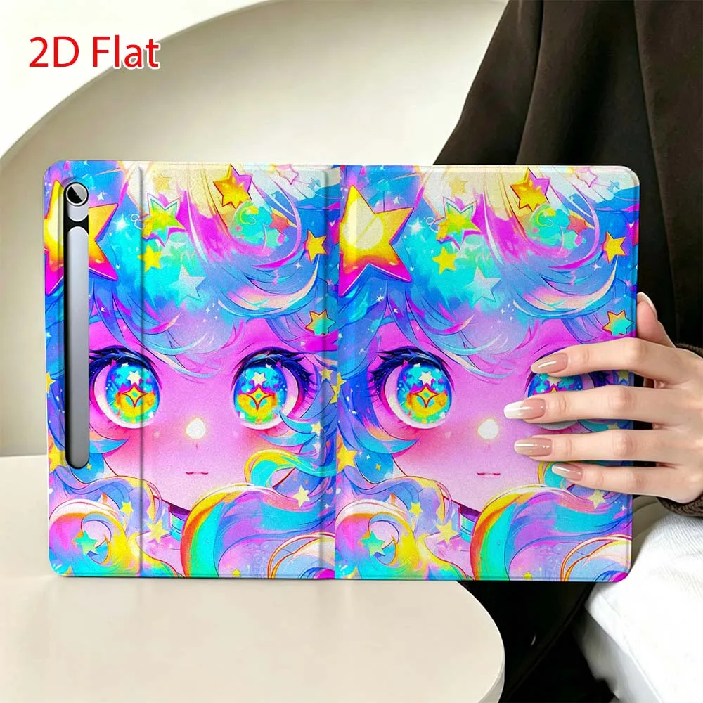 Anime girl creative Soft For Samsung Galaxy Tab S11 S10 S9 S8 S7 S6 A9 A8 A11 Lite FE Plus Pen Tray Tablet Case