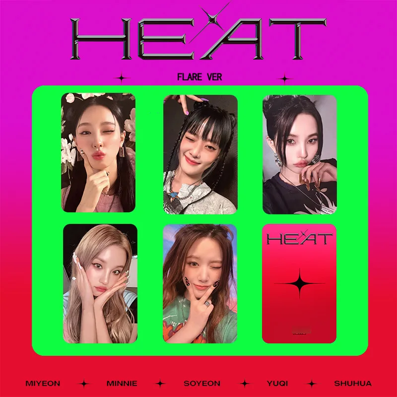 5 pz/set KPOP (G)I-DLE HEAT New Album LOMO Cards List YUQI Shuhua Soyeon Two Sides photocard NEVERLAND Fans Collection Gifts