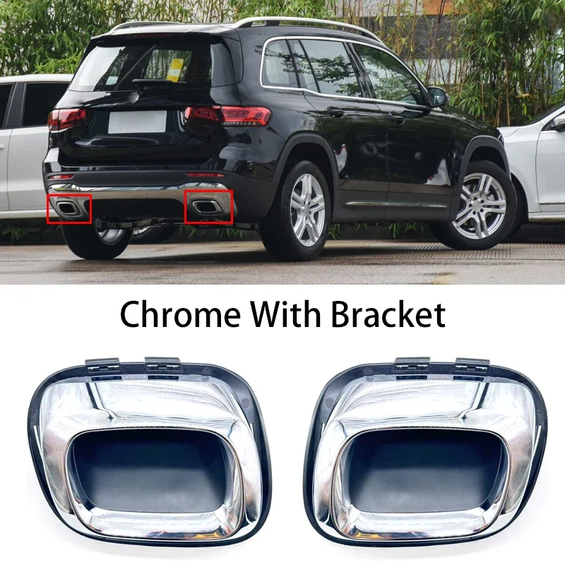 Genuine Frame Hole Muffler Left&Right Chrome With Bracket For Mercedes Benz GLB OEM