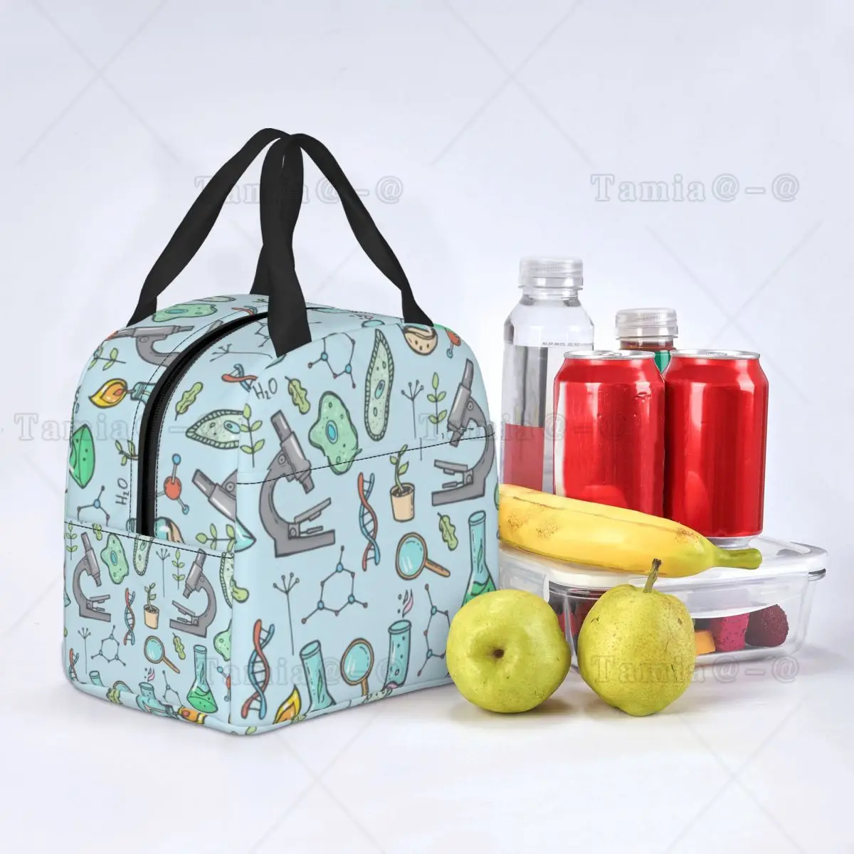 Biology And Chemistry Insulated Lunch Tote Bag for Women Natural Science Studies Resuable Cooler Thermal Bento Box School