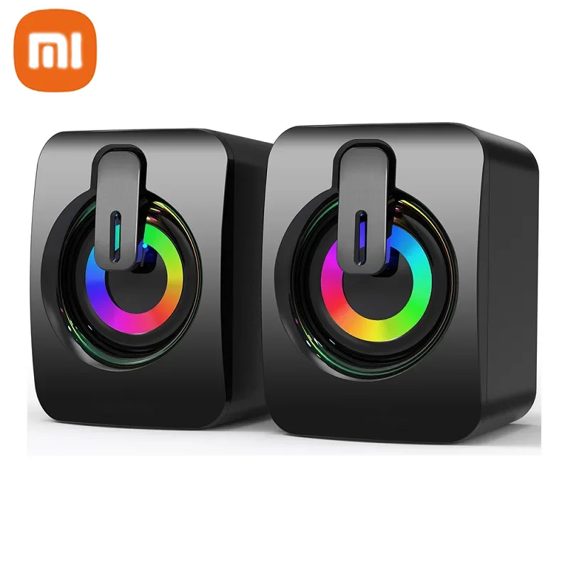 XIAOMI Altoparlante domestico portatile Interfaccia audio USB da 3,5 mm Mini subwoofer cablato Altoparlante Luce a LED Altoparlante lastra del computer Telefono cellulare