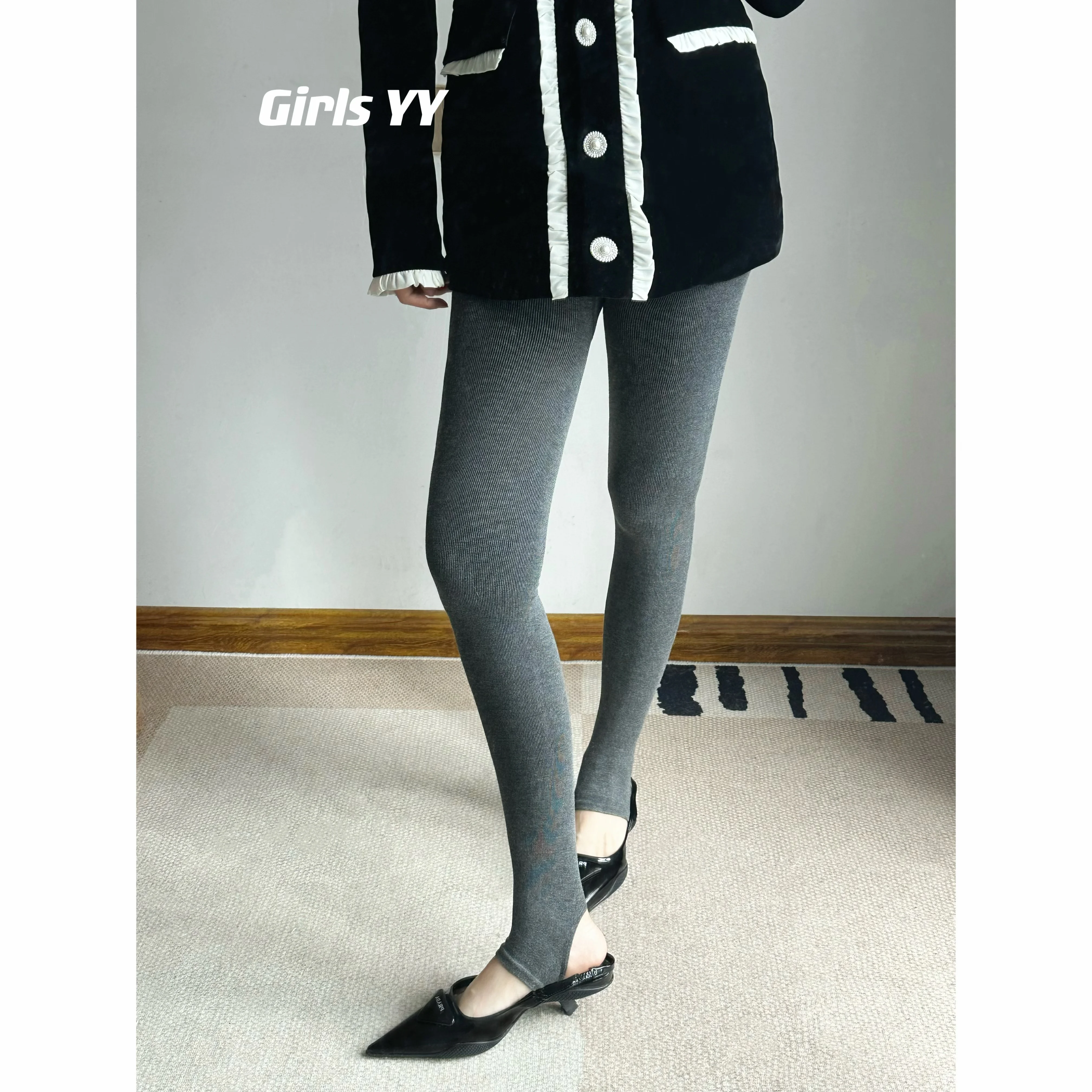 Women's Pantyhose Leg Shaping Korean Style Step-on Autumn and Winter Velvet Padded Outer Wear Thickened Slimming Versatile Warm