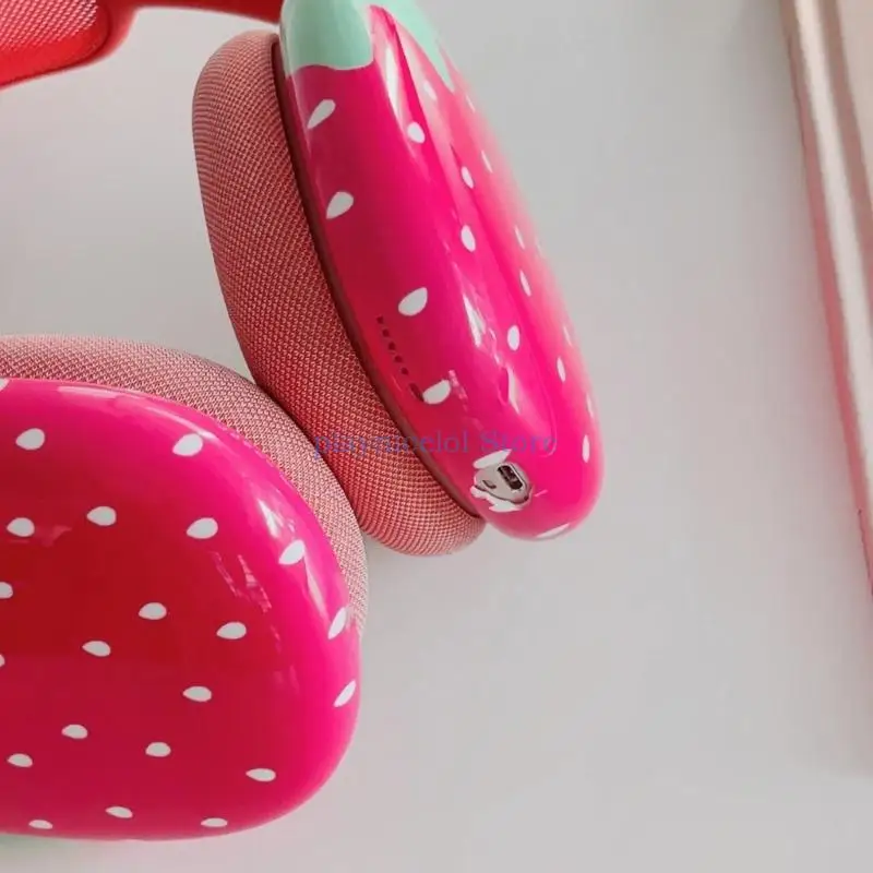 Full Coverage Strawberry Protector Headsets Cover for Airpods Pods Earphone Case,Shockproof PC Earpads Easy to Carry E8BA