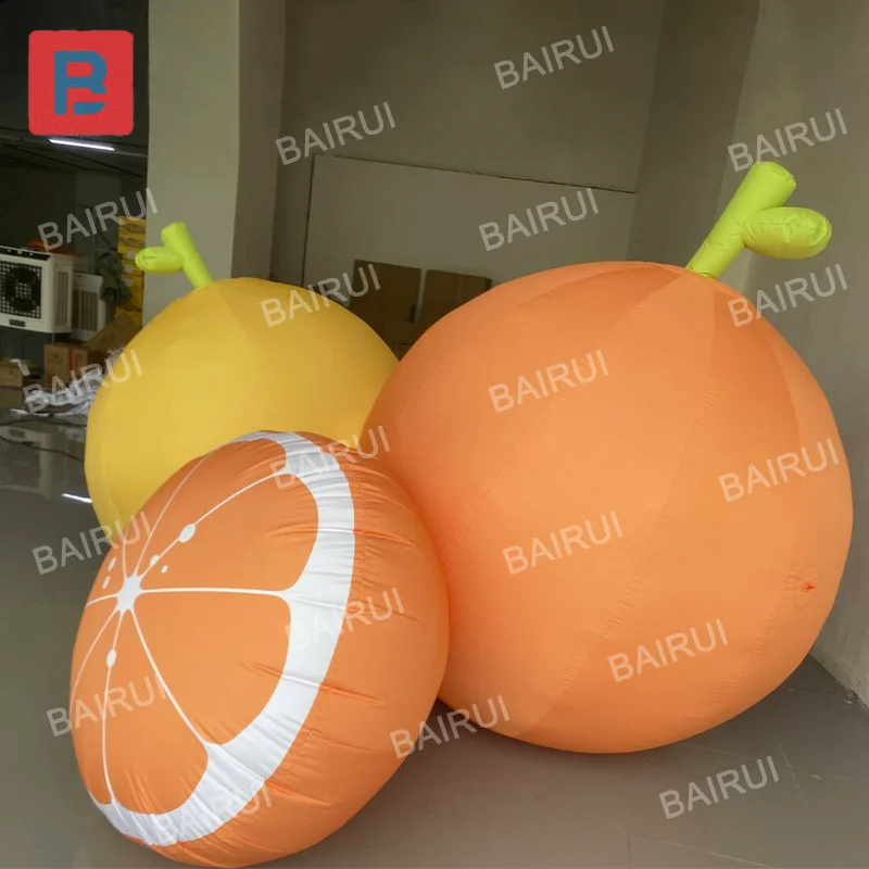 Giant inflatable fruit model orange lemon pear for fresh fruit market decoration prop