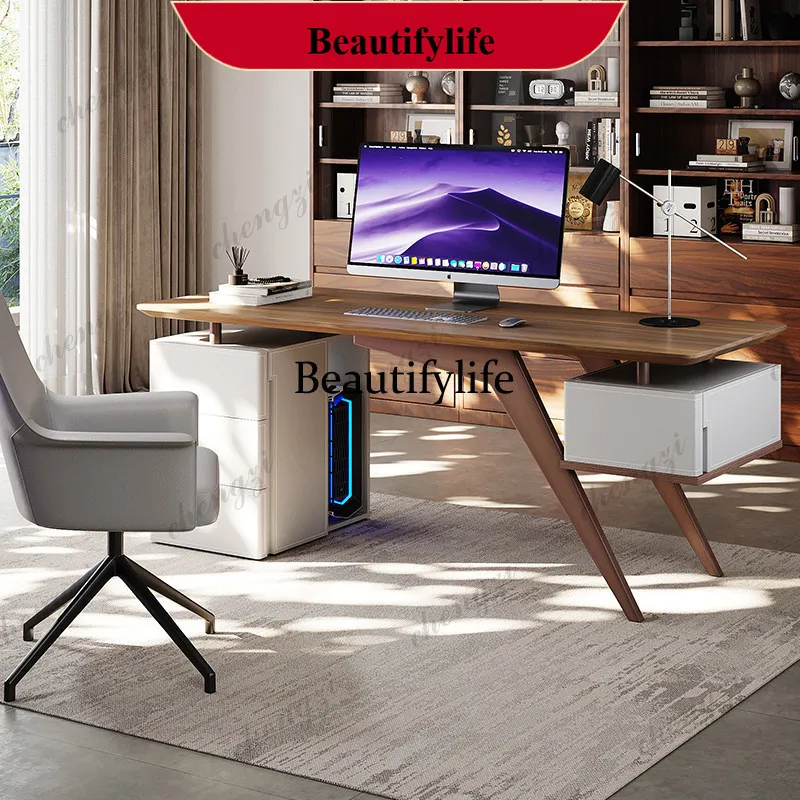 

YL Nordic Minimalist Solid Wood Desks Modern Simple Luxury High-End Computer Desk Designer Office Furniture escritorio oficina