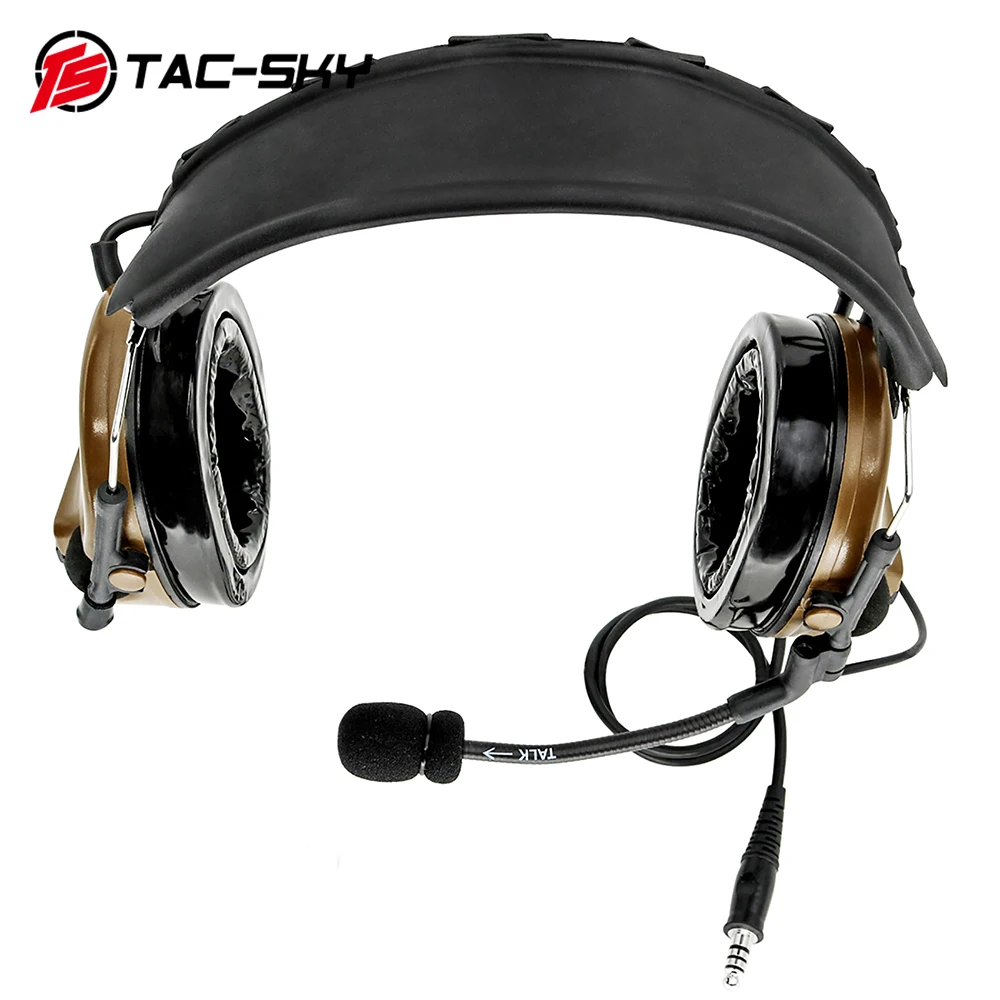 TAC-SKY COMTAC 3 Tactical Headset Walkie-talkie COMTAC III Headset Noise Reduction Headphone with Tactical Ptt for Baofeng Radio