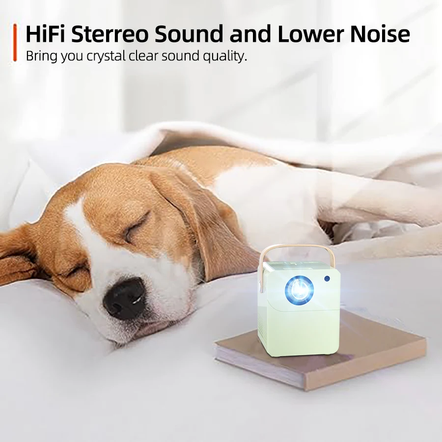 4K HD Home Projector Supports 5G WiFi Connects to Mobile Phones and Computers,Built-in Android System suitable for home/outdoor