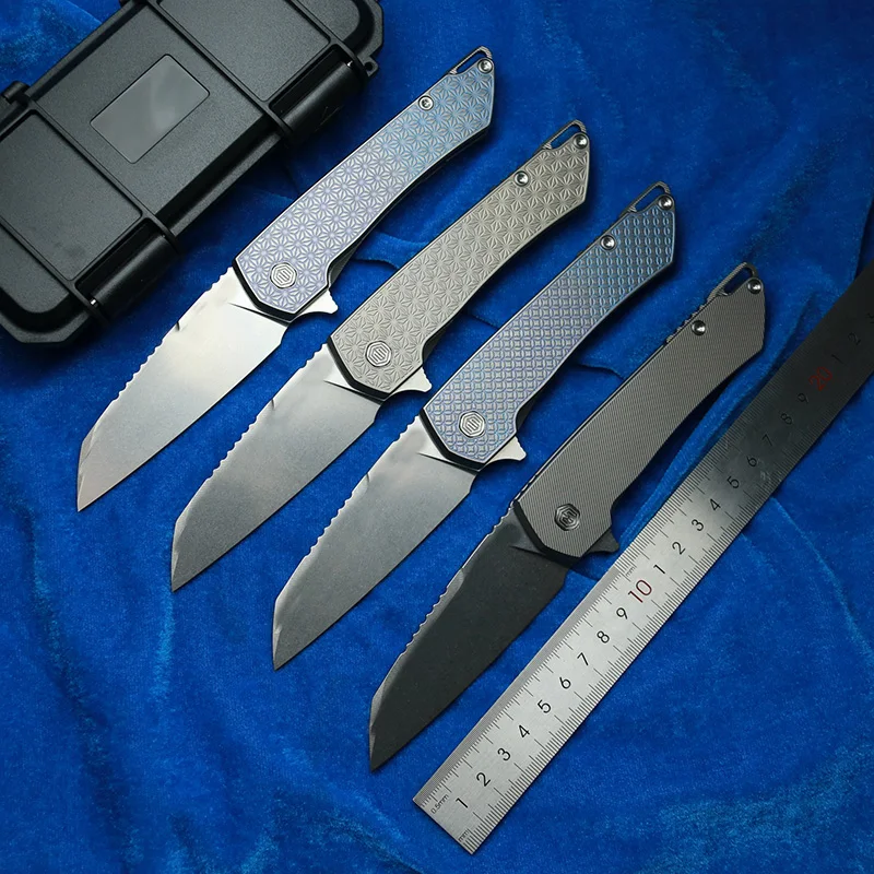 2026 LEMIFSHE Mojave Titanium Handle Ceramic Bearing Kitchen Pocket EDC Tool  Hunting Hike Camping 154CM Outdoor Folding Knife
